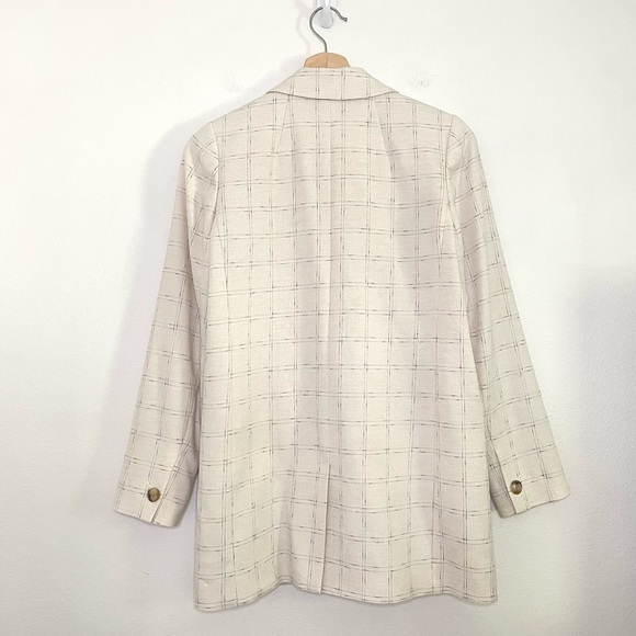 NEW Madewell Caldwell Double Breasted Blazer Ghent Plaid Windowpane Ivory XS - Picture 6 of 16